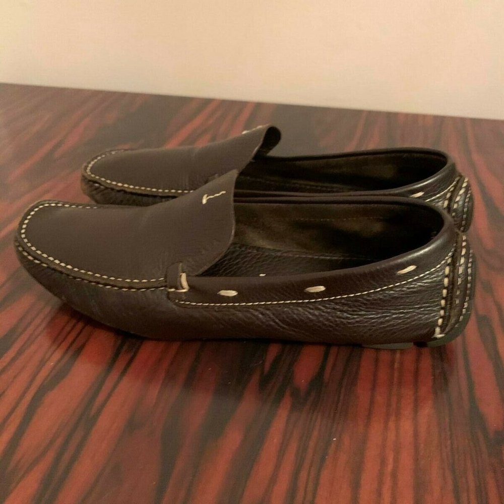PRADA Brown Leather Moccasins SZ 6.5 - Picture 6 of 12